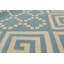 Tapis bleu / brun en laine tissé à la main et à plat 9 pi 4 po x 11 pi 9 po