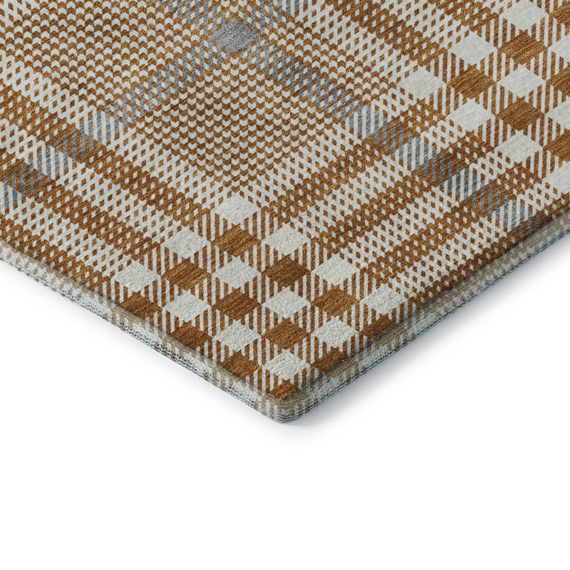 Tapis à carreaux Corry AMF1054 lavable à la machine de qualité supérieure, Rectangulaire 3 pi x 5 pi