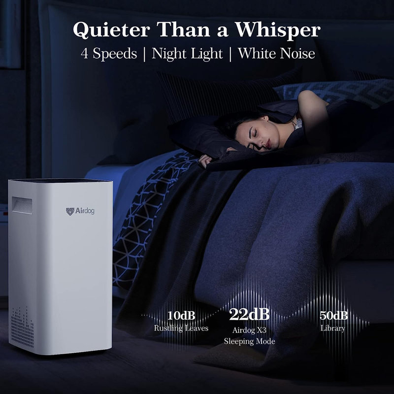 Airdog X3 White Graphene Home Air Purifier with Washable Filter