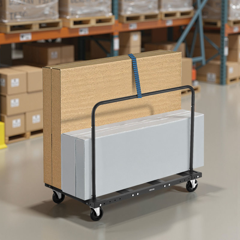 Drywall Cart Dolly 1800 lbs Steel Panel Truck Cart with 2 Side Handrails