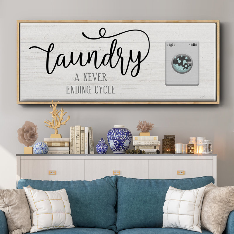 Never Ending Laundry- Framed Canvas, 20" H x 50" W