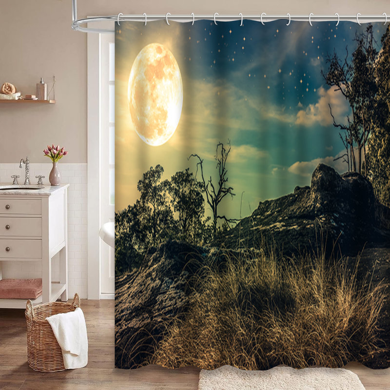 Rideau de douche avec 12 crochets Night Sky, L 72 po x l 72 po