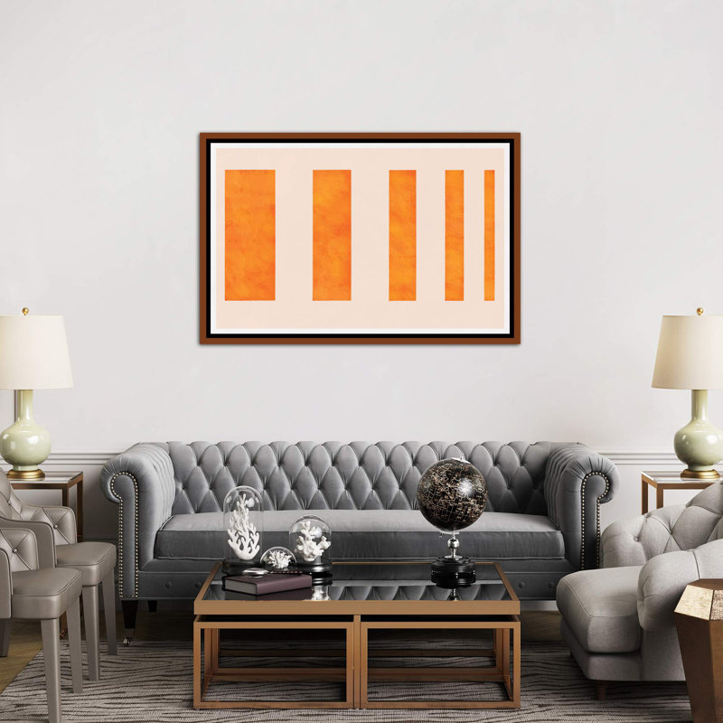 " Orange Levies ", 32" H x 48" W x 1.5" D, Classic Wood Framed Canvas