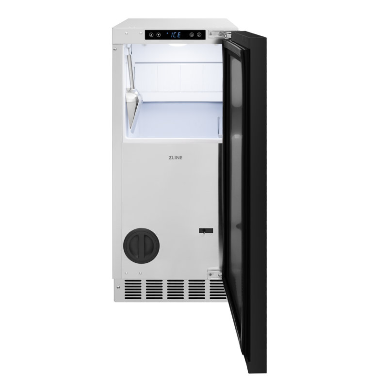 Machine à glaçons Gourmet avec pompe de drainage et porte à panneau ZLINE 15 po ZLINE, Acier Inoxydable