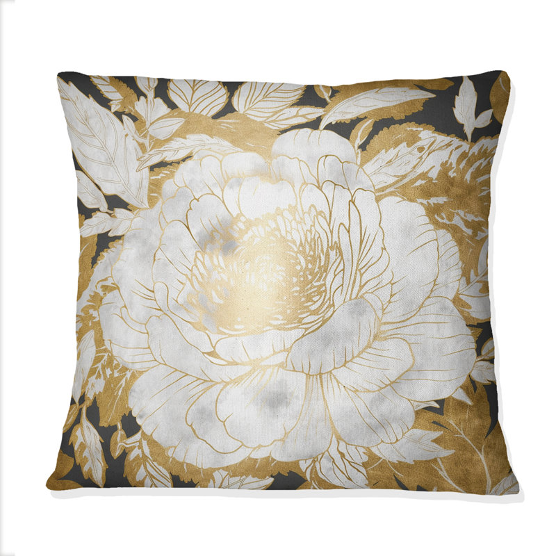 Coussin décoratif à motif floral rose exquis