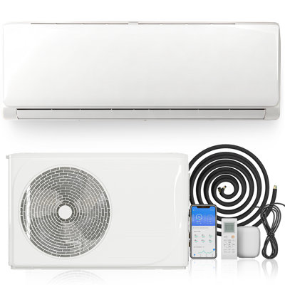18000 BTU Ductless Inverter Mini Split Heat Pump Air Conditioner Cooling Heating for 1250 Sq Ft Room, Work with WIFI, Energy Saving,Installation Kit included