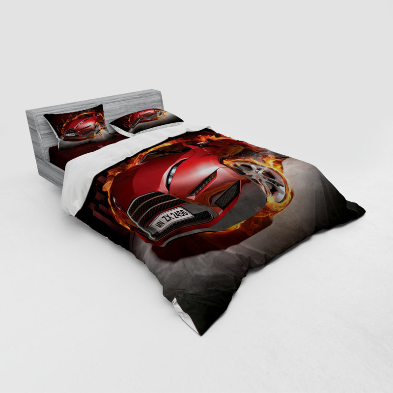 Ensemble de housse de couette cars, Housse de couette grand + 3 pièces supplémentair