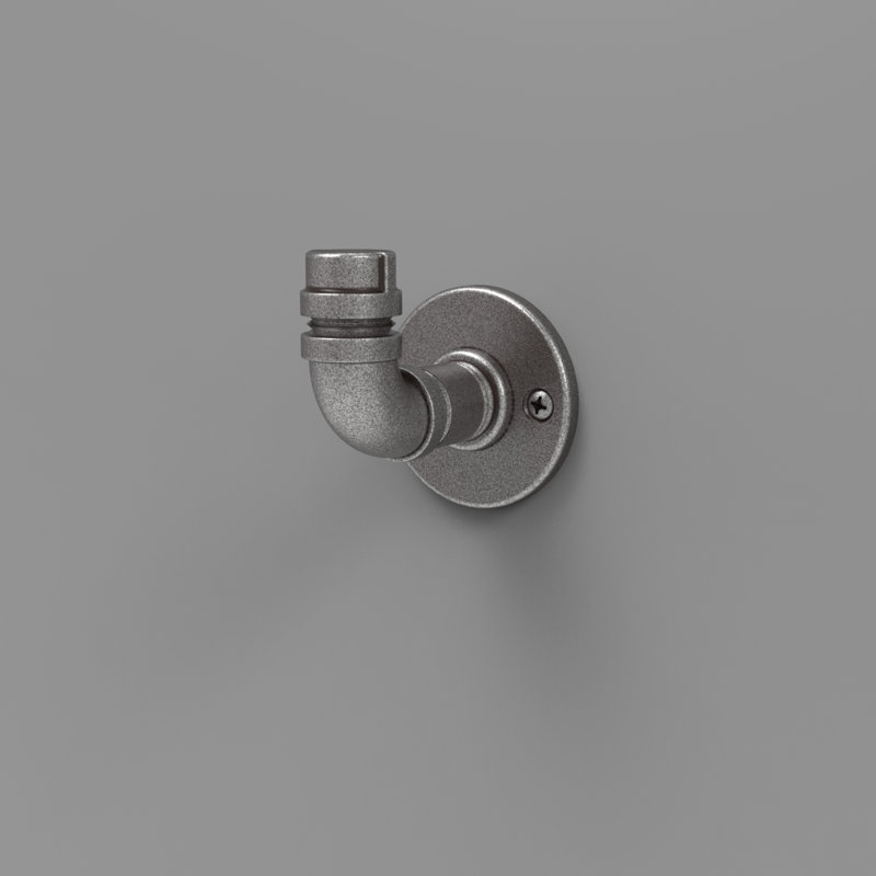 Pipeline Wall Mounted Wall Hook, Black Nickel Vibed