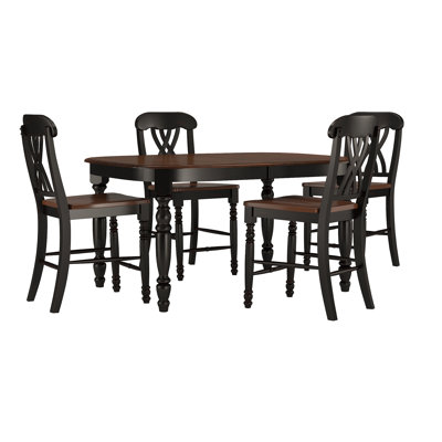Alyssha 4-Person Oval Solid Wood Dining Set