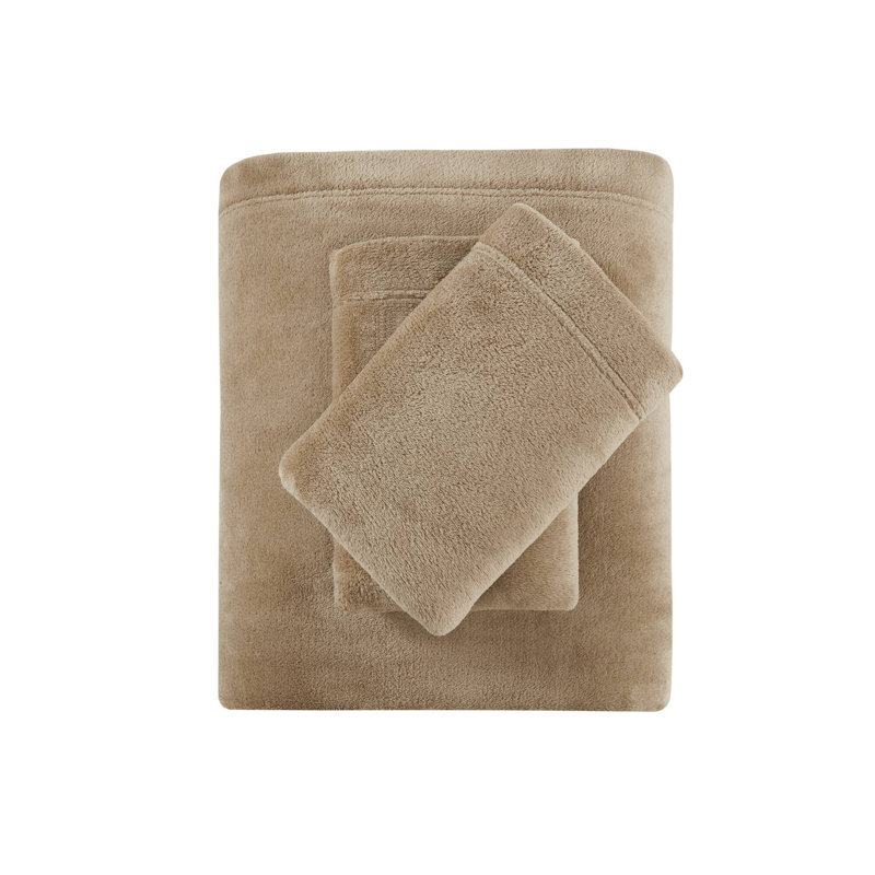 Micro Plush Sheet Set, Queen Sheet Set, Taupe