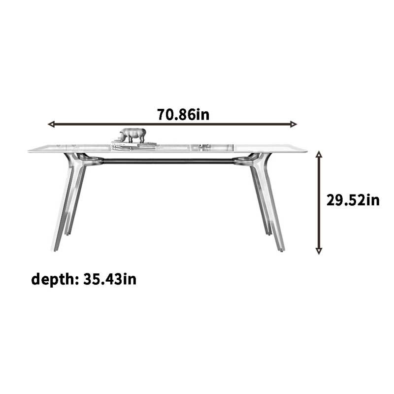Table de salle à manger Crystine, H 29,52 po x L 70,86 po x l 35,43 po