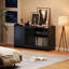 Support de table tournante Mid-Century avec prises CA et USB, console multimédia de grande capacité pour tourne-disque - grande armoire de rangement pour disques vinyles pour le salon et la chambre à coucher-138245931