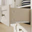 Buffet minimaliste avec portes en verre et double tiroir, buffet de rangement moderne, armoire de salon-203437675