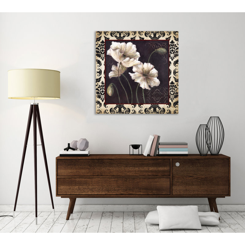 «Tricoastal Black and White Poppies», impression sur toile tendue, H 12 po x l 12 po
