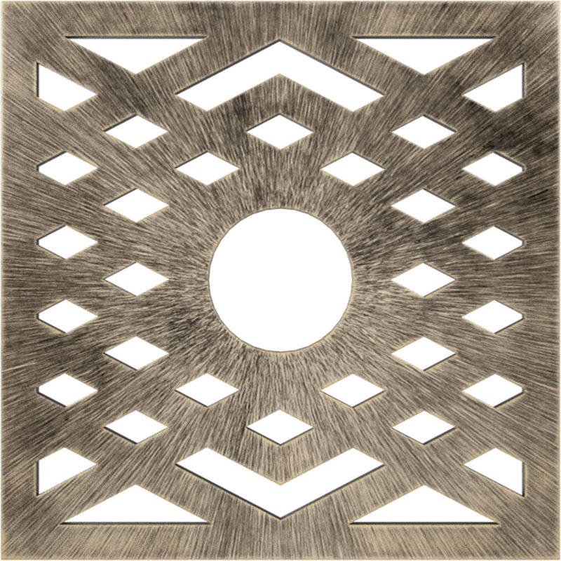Médaillon de plafond à chevron en PVC de qualité architecturale 28 po x 7 pi 1/4 po x P 3/4 po, Or pâle antique