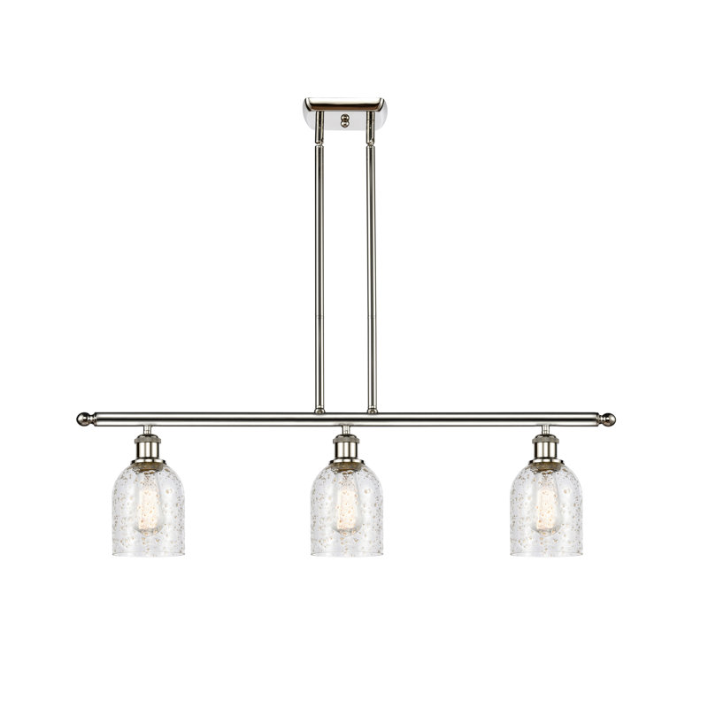 Vella 3 - Light Kitchen Island Pendant, Charcoal, Polished Nickel, 6 Watt Vinage LED Bulb