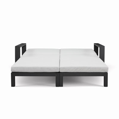 Hoyt Outdoor Metal Double Chaise Lounge