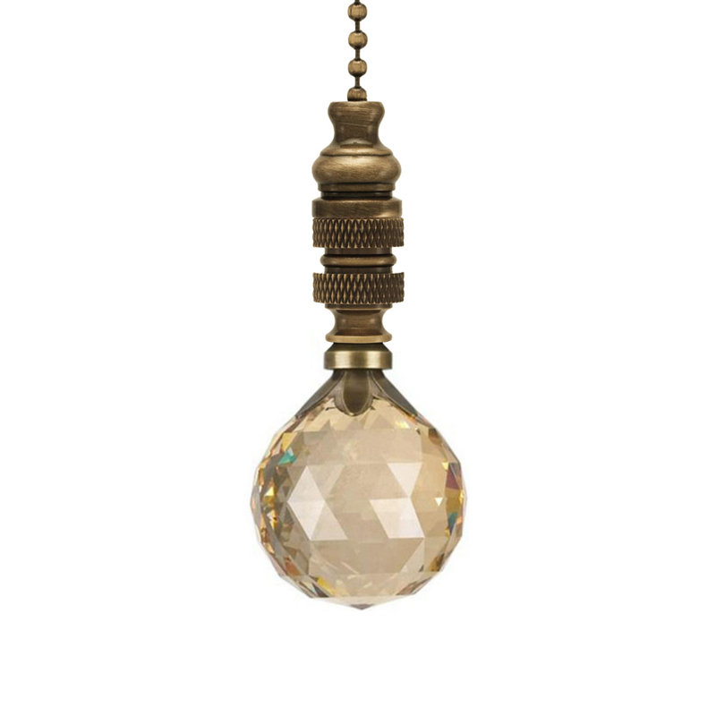 Stephanov Faceted Crystal Ball Ceiling Fan Pull Chain
