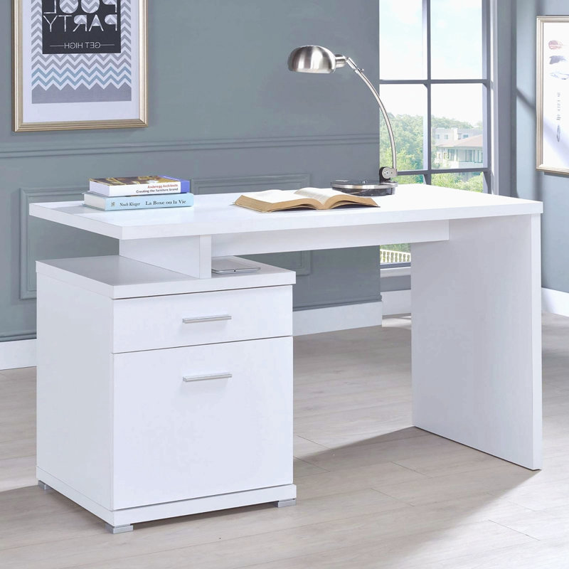 Bureau réversible à 2 tiroirs, Blanc
