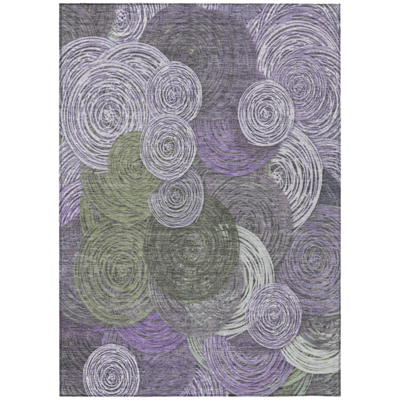 Machine Washable Indoor/Outdoor Hovey ACN2267 Geometric Rug, Rectangle 3' x 5'