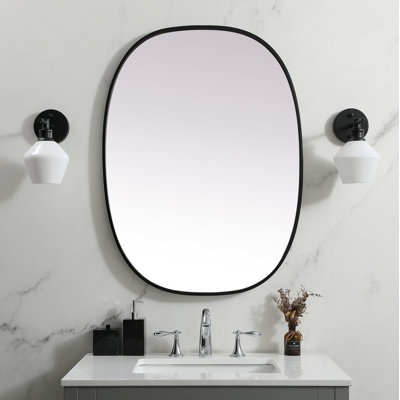 Sabine Metal Curved Oval Wall Mirror