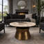 Table basse moderne avec plateau en agate avec base en métal Ernstfried