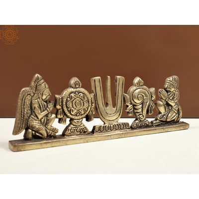 Décoration de maison 2,5 "Vaishnava avec Garuda et Hanuman