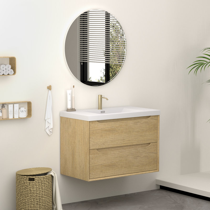 Meuble-lavabo mural 36 po avec lavabo en résine intégré