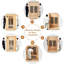 Sauna infrarouge pour 2 personnes pour la maison - Bois de pruche à faible intensité électromagnétique - 6 panneaux chauffants - Deux commandes - Haut-parleurs sans fil - MP3 - Éclairage à DEL et chromothérapie - Thérapie par chaleur sèche - Couleur: système par défaut
