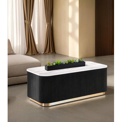 Table de salon rectangulaire en marbre 1Pc
