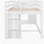 Lit mezzanine double avec placard et tablette - blanc-121069894