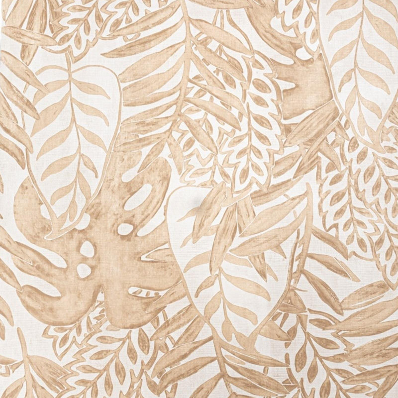 Gold/Cream Tropical Leaf Textured Non-Woven Vinyl DecoPrint