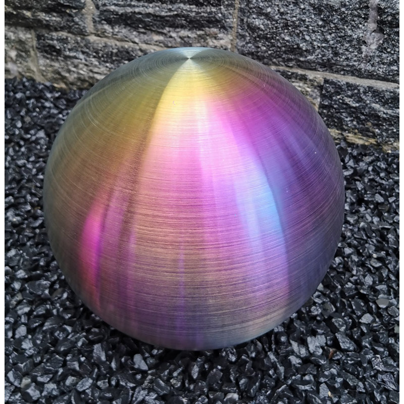 Deilyn Stainless Steel Gazing Ball, 40 cm H x 40 cm W x 40 cm D, Turquoise/Purple/Yellow matt 