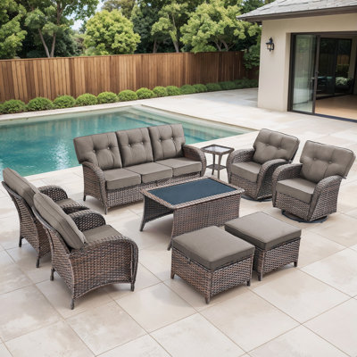 Ensemble de mobilier de patio en osier de 5 po Harbour Gymojoy