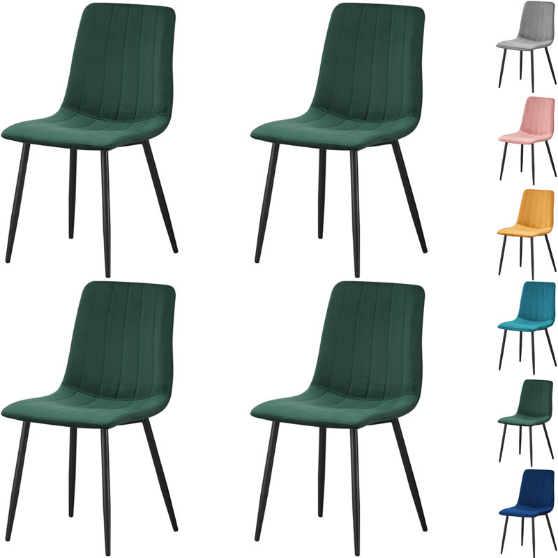 Upholstered Velvet Dining Chair, Green