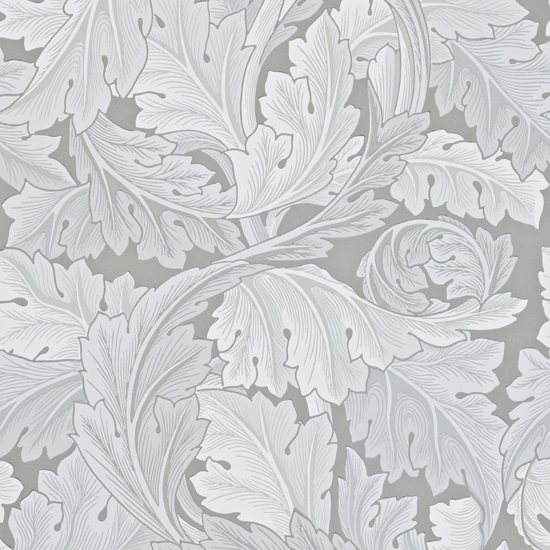 Acanthus 10.05m x 52cm Matte Wallpaper Roll, Grey