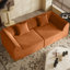 Canapé-lit compressé en mousse à mémoire de forme avec coussin rectangulaire 2 places pour chambre à coucher, chambre d'amis, orange-1857029102