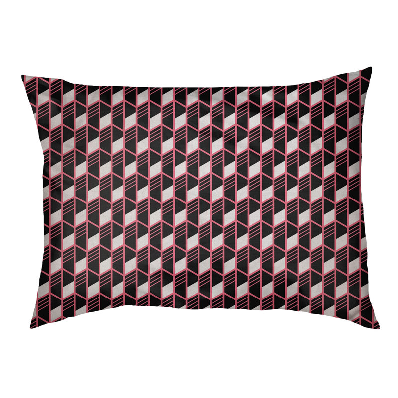 Coussin pour chien Byrge, Très grand (l 52 po x P 42 po x H 17 po), Corail / noir