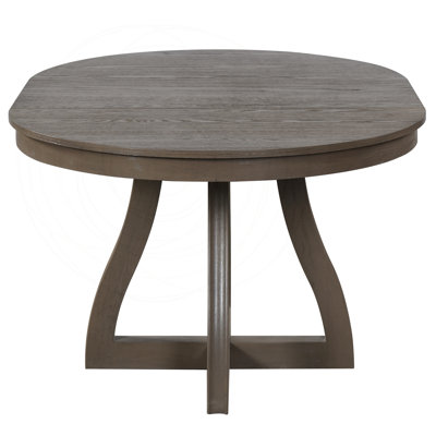 Round Extendable Dining Table with Curved Legs, 4-6 Seats