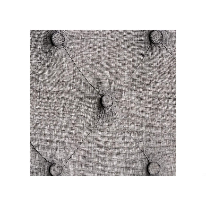 Ensemble de 2 chaises d'appoint rembourrées à dossier en tissu d'ameublement, Gris clair