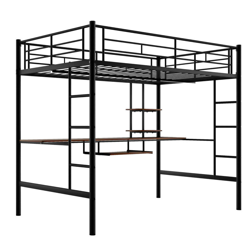 Lit mezzanine avec bureau et tablette
