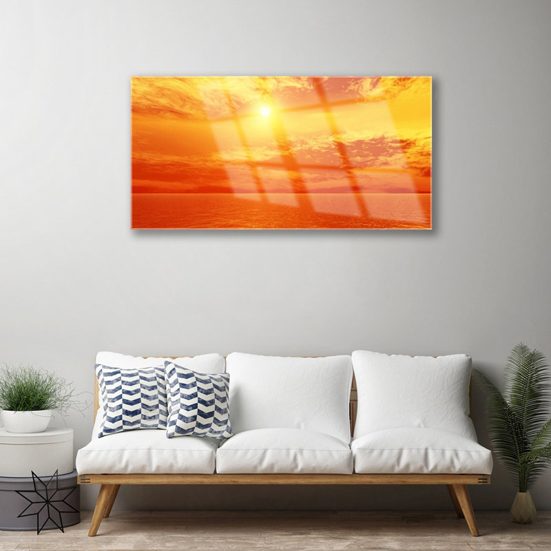 Sun Sea Landscape - Unframed Photograph on Glass