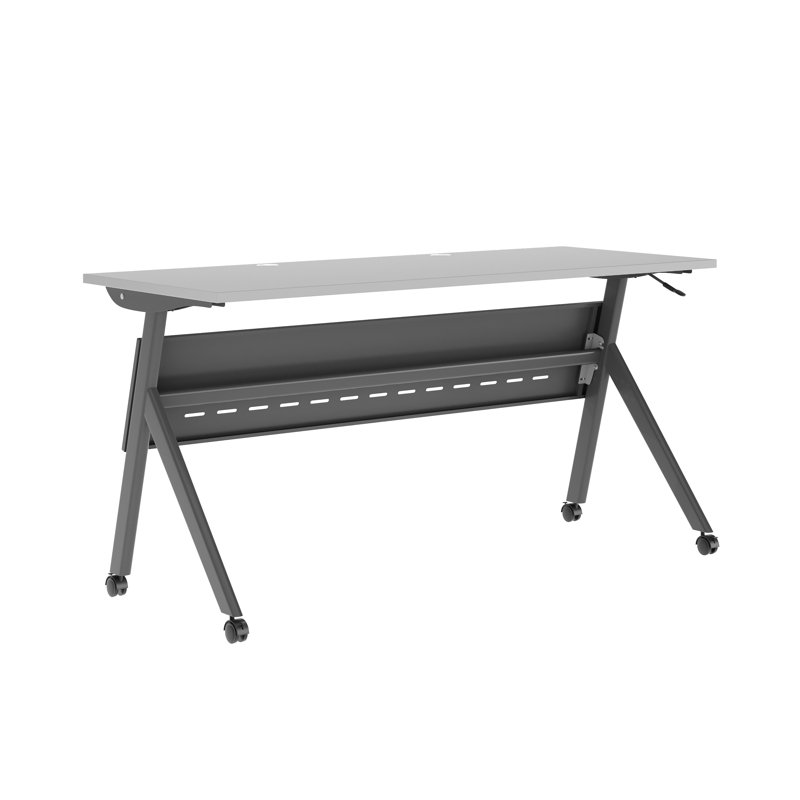 Commercial Nesting Flip Training Table With Steel Frame And Y-Legs, Grey, Grey