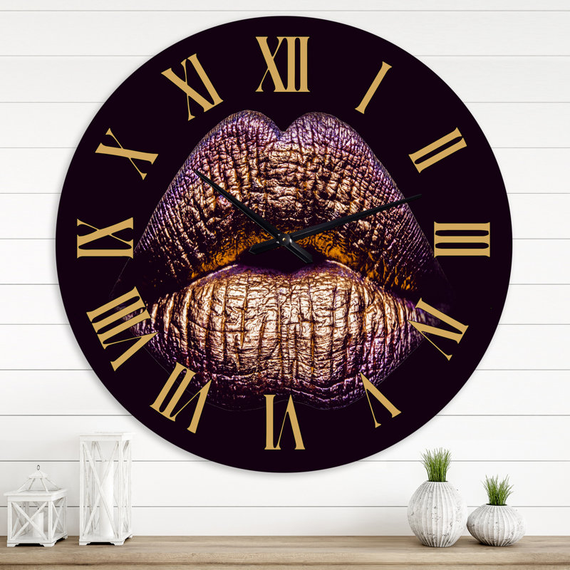 Horloge murale moderne, Moyenne, Purple/Brown