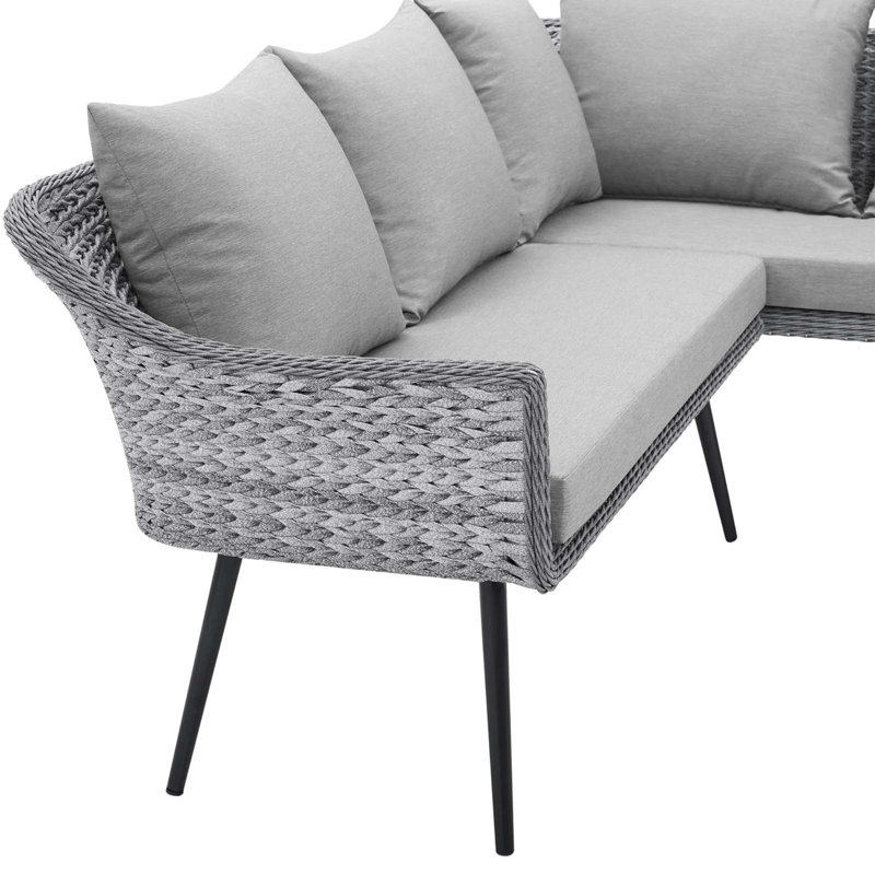 Canapé modulaire d'extérieur en rotin Endeavor