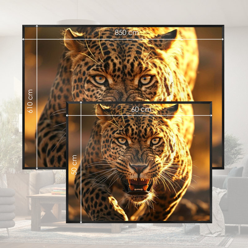 Single Picture Frame LED Illuminated Wall Art Wall Art on Glass / Aluminium, 50cm H x 60cm W