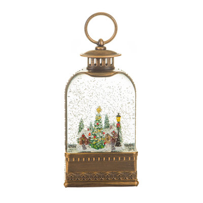 Brown Lantern LED Snow Globe
