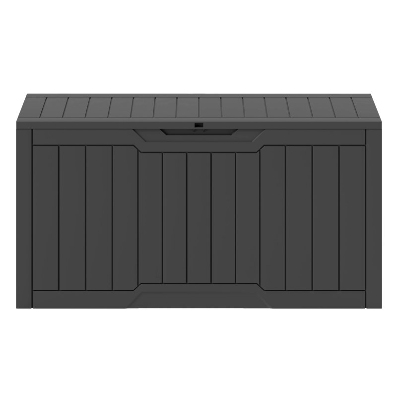Boîte de rangement extérieure 80 gallons avec siège de banc verrouillable et résistante aux intempéries, Gris