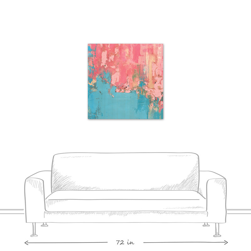 «Pink and Blue Abstract», impression sur toile