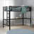 Metal Twin XL Size Loft Bed with Power Outlet and LED Lighted for Bedroom-2077671783